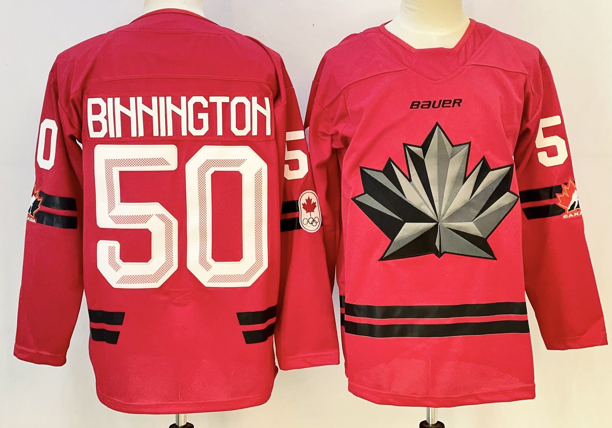 Men Canada Olympic #50 Bihhihgtoh red adidas 2026 NHL jersey 01